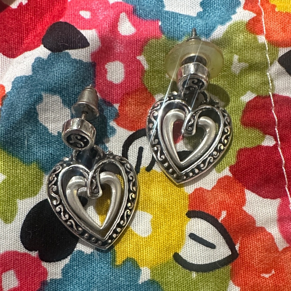 Brighton Silver Heart Earrings